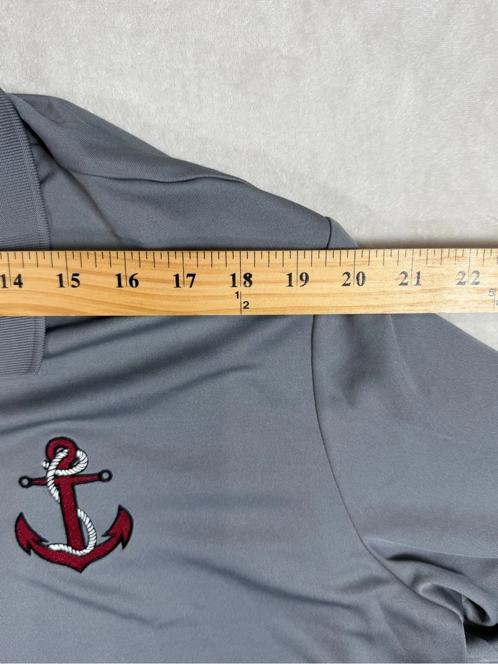 NWT Adidas Golf XL Men’s Gray Polo with Maroon Anchor Nautical Navy Logo